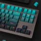 Cyan Adore Full PBT Gradient Cyan Dip-dye Keycaps Set Doubleshot Backlit OEM Profile for Cherry MX Mechanical Keyboard